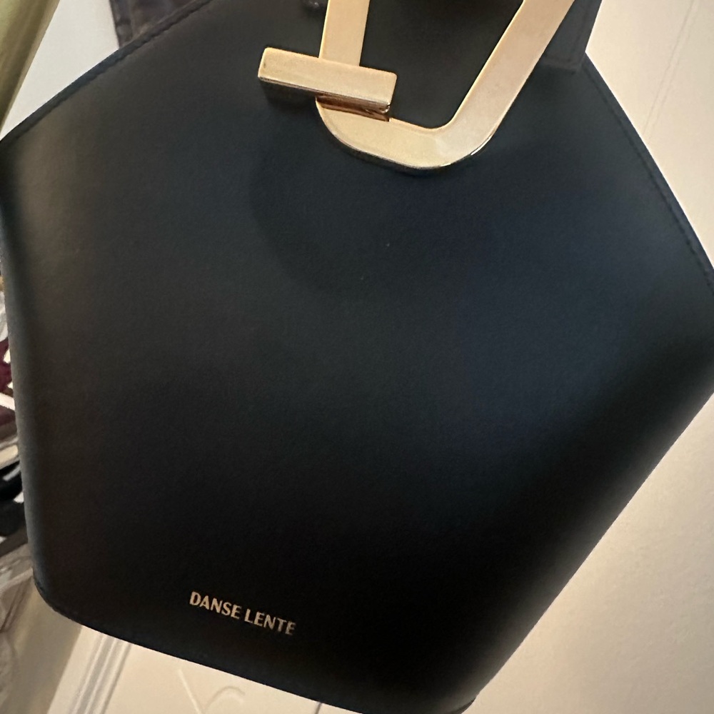 Danse Lente Black MINI JOHNNY BUCKET BAG with Gold Accent - Picture 4 of 9
